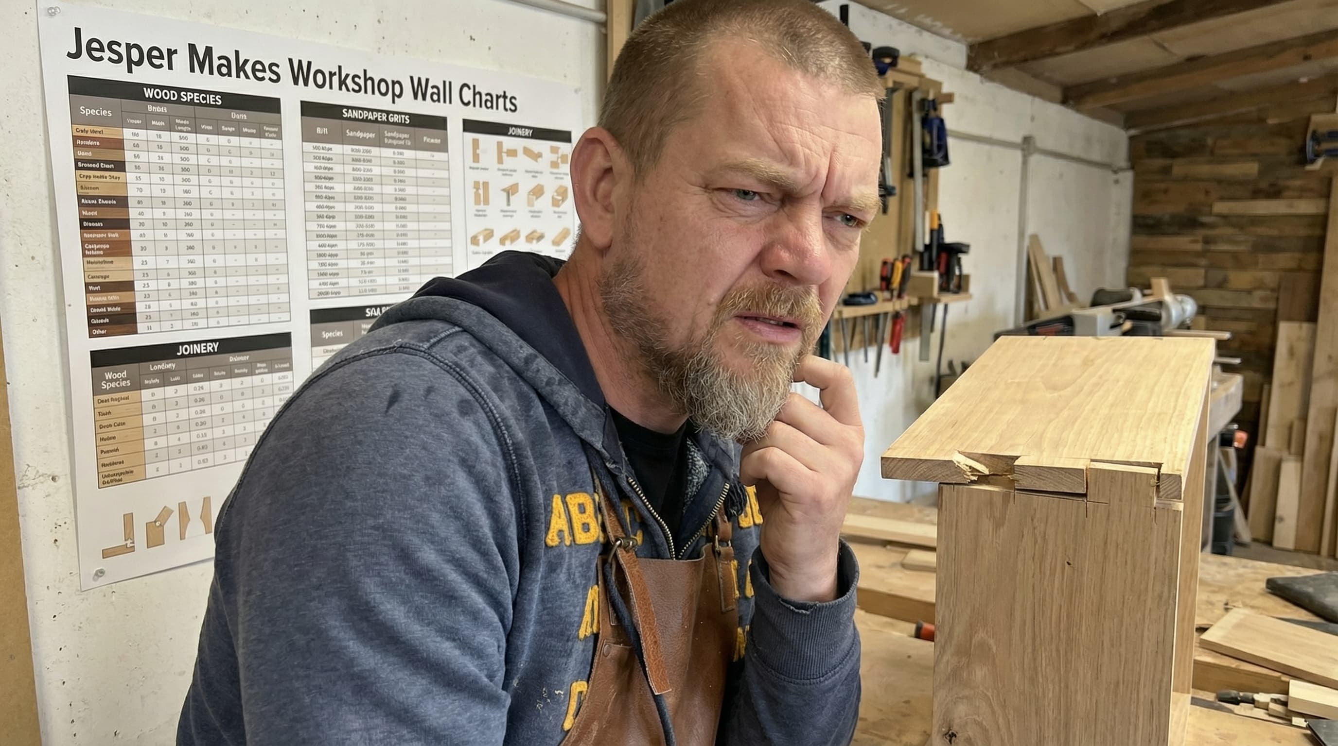 Jesper with his Cheat Sheets in the workshop