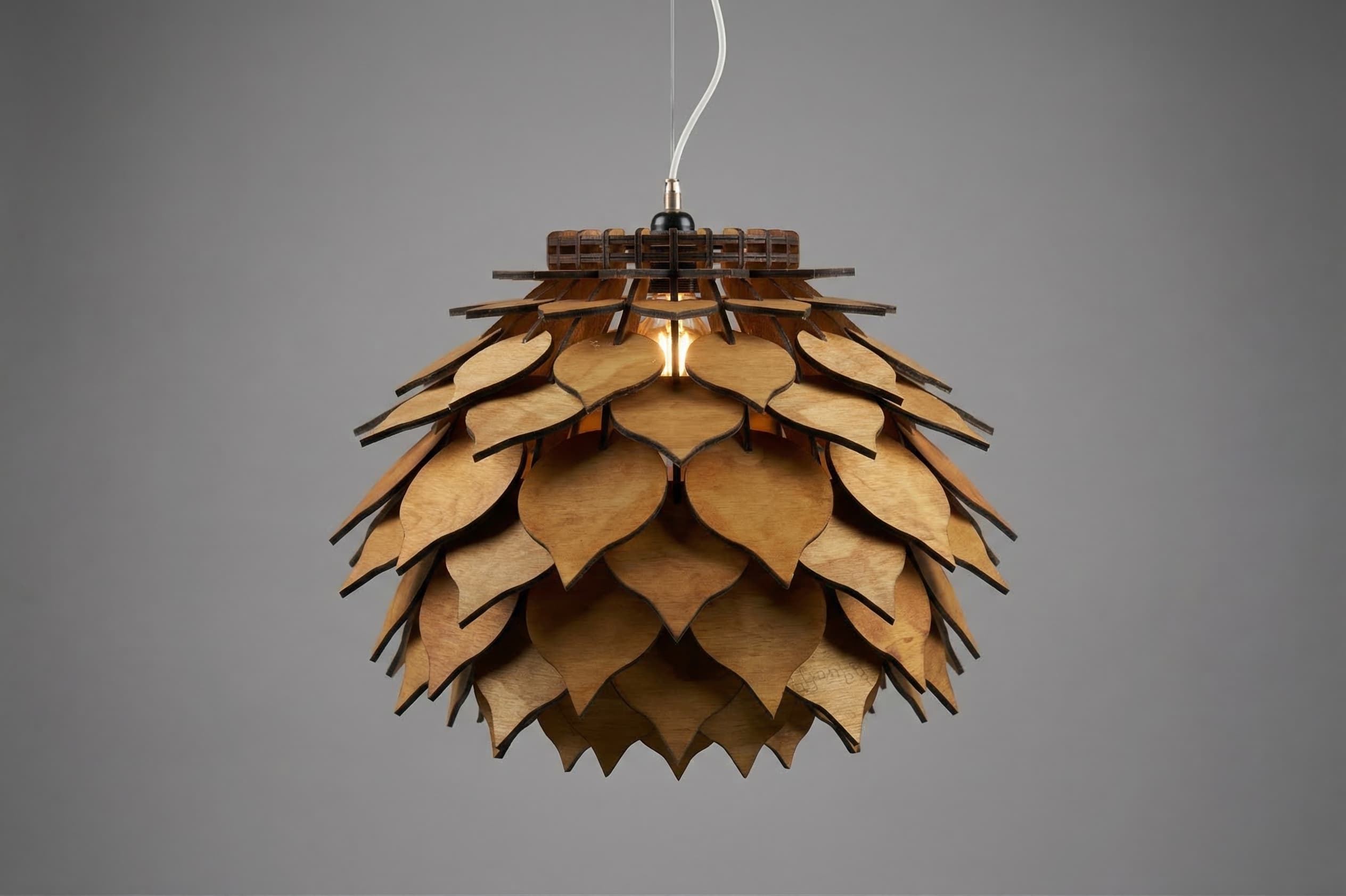 Finished cone lamp, studio shot